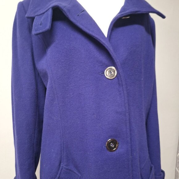 Pendleton Coat Lambs Wool Blue Jacket Single Button Womens 16P Petite Short - Picture 3 of 8